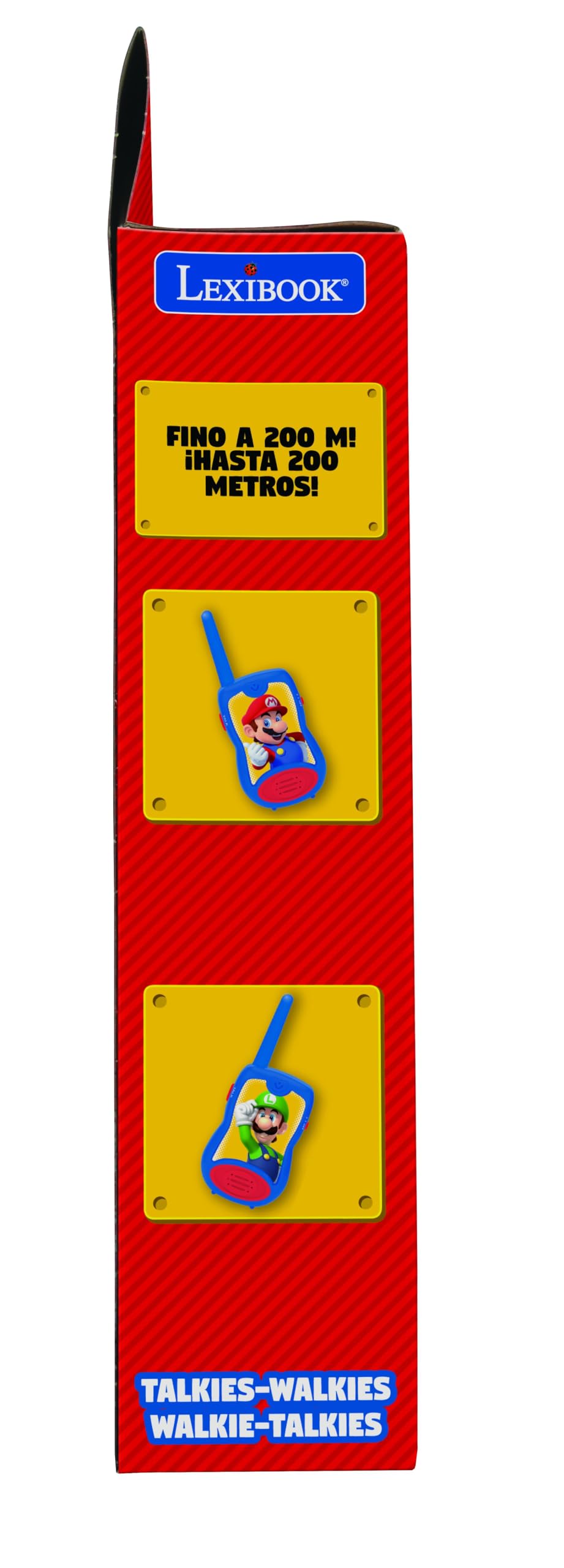 Lexibook - Nintendo Super Mario Walkie-talkies, Pinza para Colgar del cinturón, 2 Canales, batería, para Niños, Azul/Rojo, TW12NILXB
