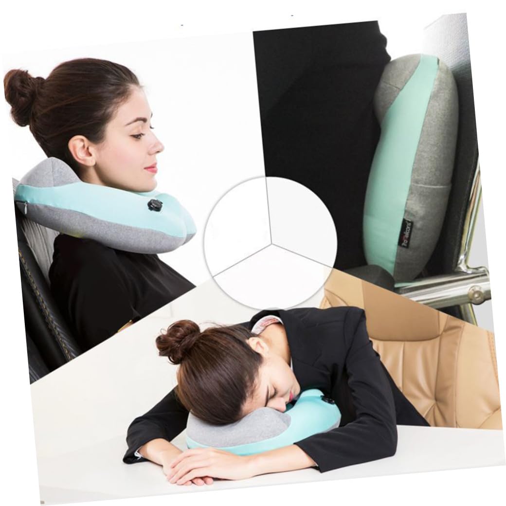 TOPBATHY Cuscino Collo Gonfiabile Viaggio Forma U Portatile Leggero Rapido Gonfiaggio Extra Morbido Lavabile per Campeggio e Guida
