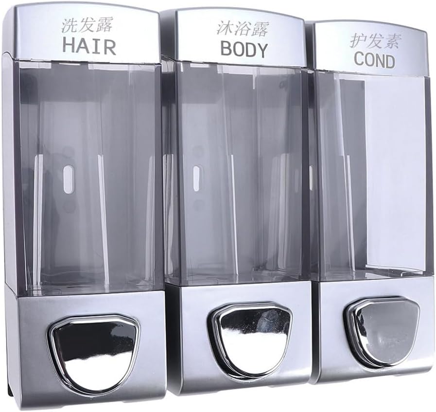 Cabilock Wall-Mounted Soap Shampoo Dispenser 3 Outlets Easy to Use Perfect for Bathroom Shower