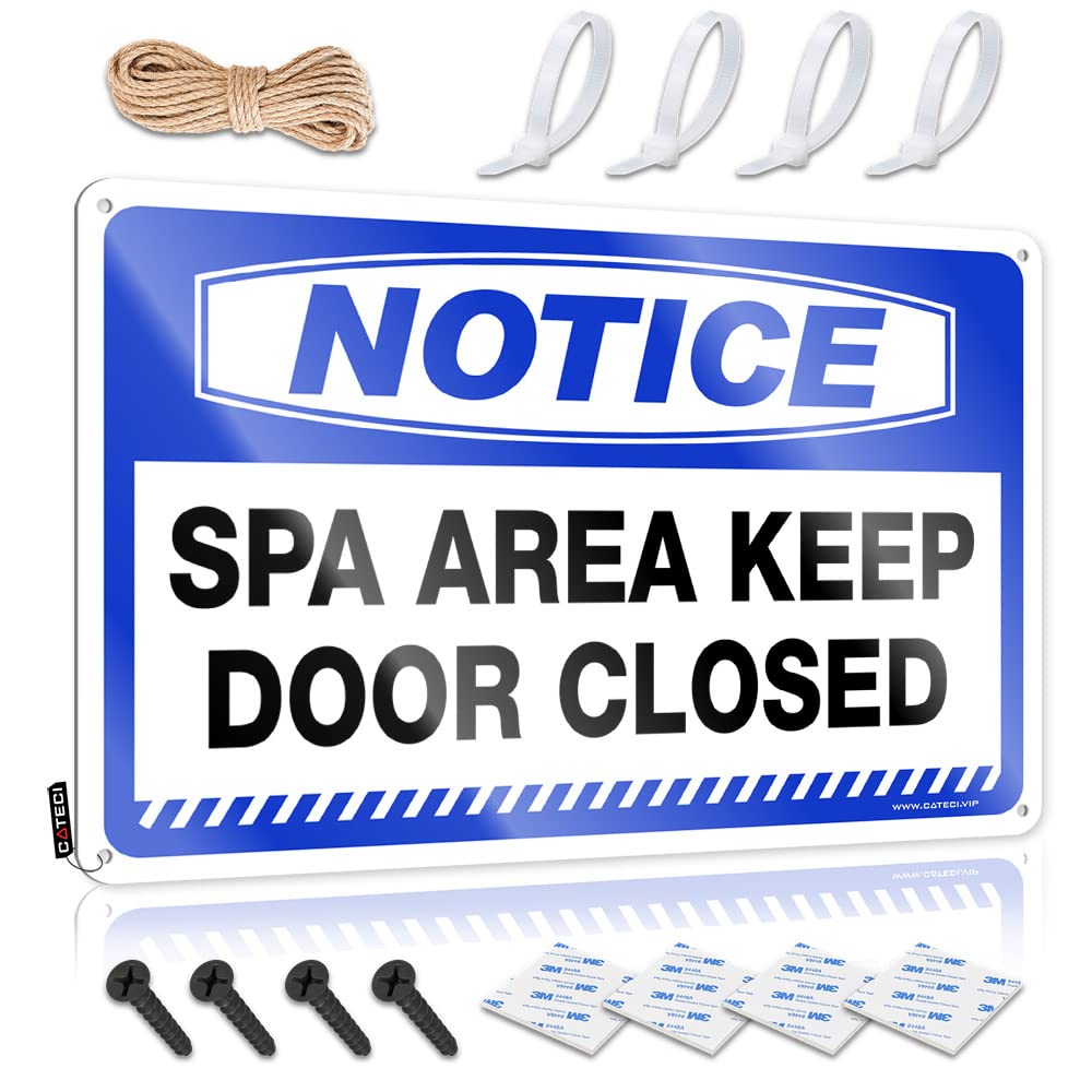 Mwfkkaddb One Color Wall Signs Notice Spa Area Keep Door Closed Tin Sign Funny Tin Sign Metal Signs For Bar(30X40cm)