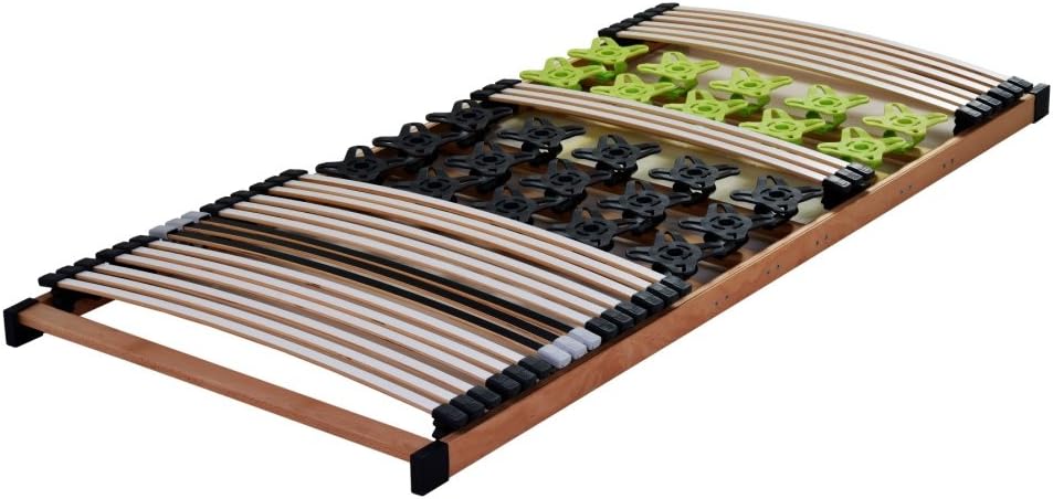 DaMi Lattenrost MediFlex T400 80 x 200 cm – Lattenrahmen mit Latten und Tellermodulen – Individuelle Härteverstellung