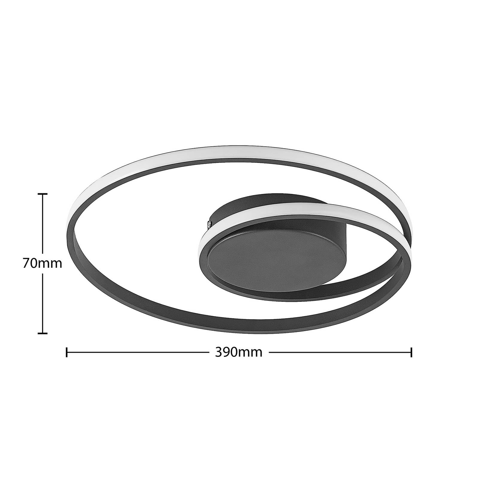 Lindby Bombillas LED lámpara de techo en negro, plafón redondo | lámpara de salón, moderno, 3000 k blanco cálido para sala de estar, salón, comedor