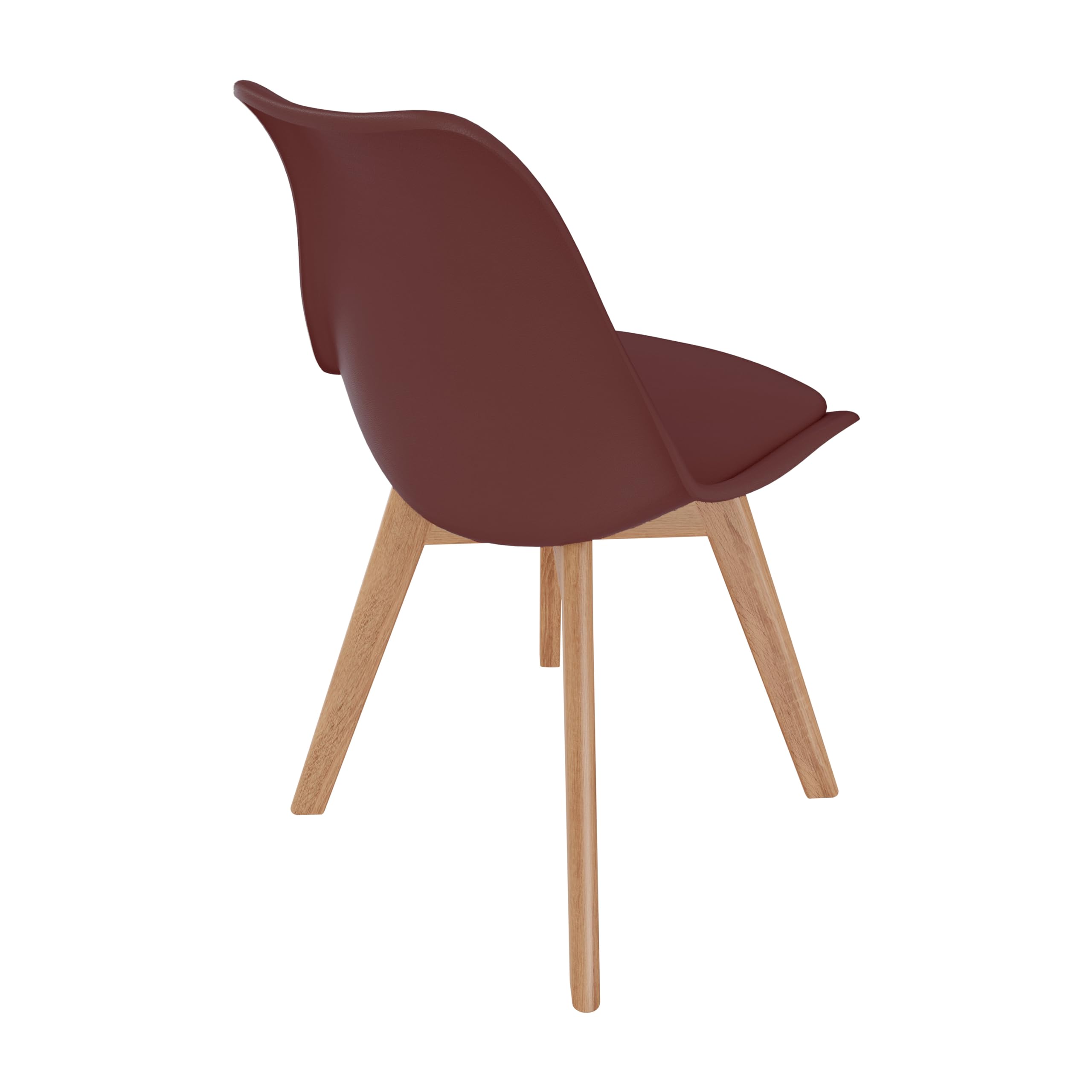 Arreditaly Set Di 4 Sedie Per Sala Da Pranzo Ufficio Con Gambe In Faggio Legno Massello Massiccio Stile Nordico Scandinavo Comoda Seduta Imbottita Ideale Per Soggiorno Sala Riunione (Rosso Cremlino)