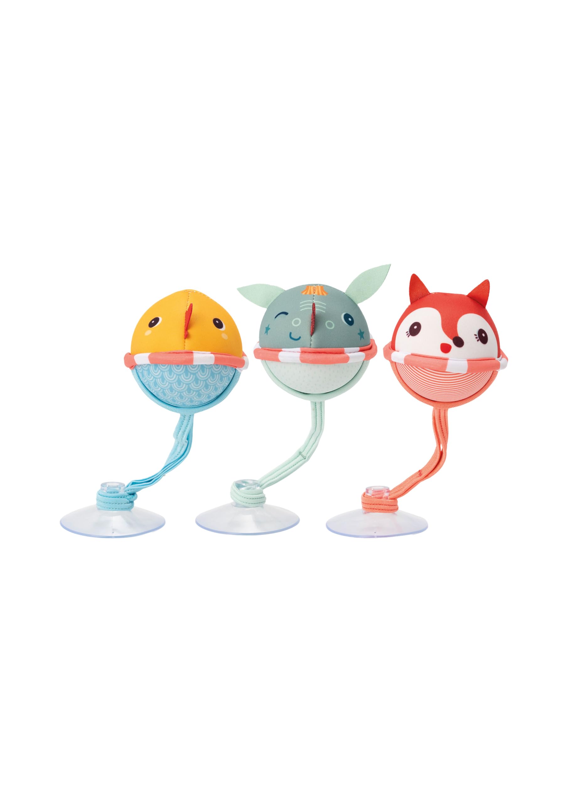 LILLIPUTIENS - Palline da Bagno x3 - Giocattolo interattivo per Neonati con Ventose - Galleggianti e Colorate - Ideale per Il Bagno - Perfetto per Lo Sviluppo sensoriale - dai 3 Mesi - 83502