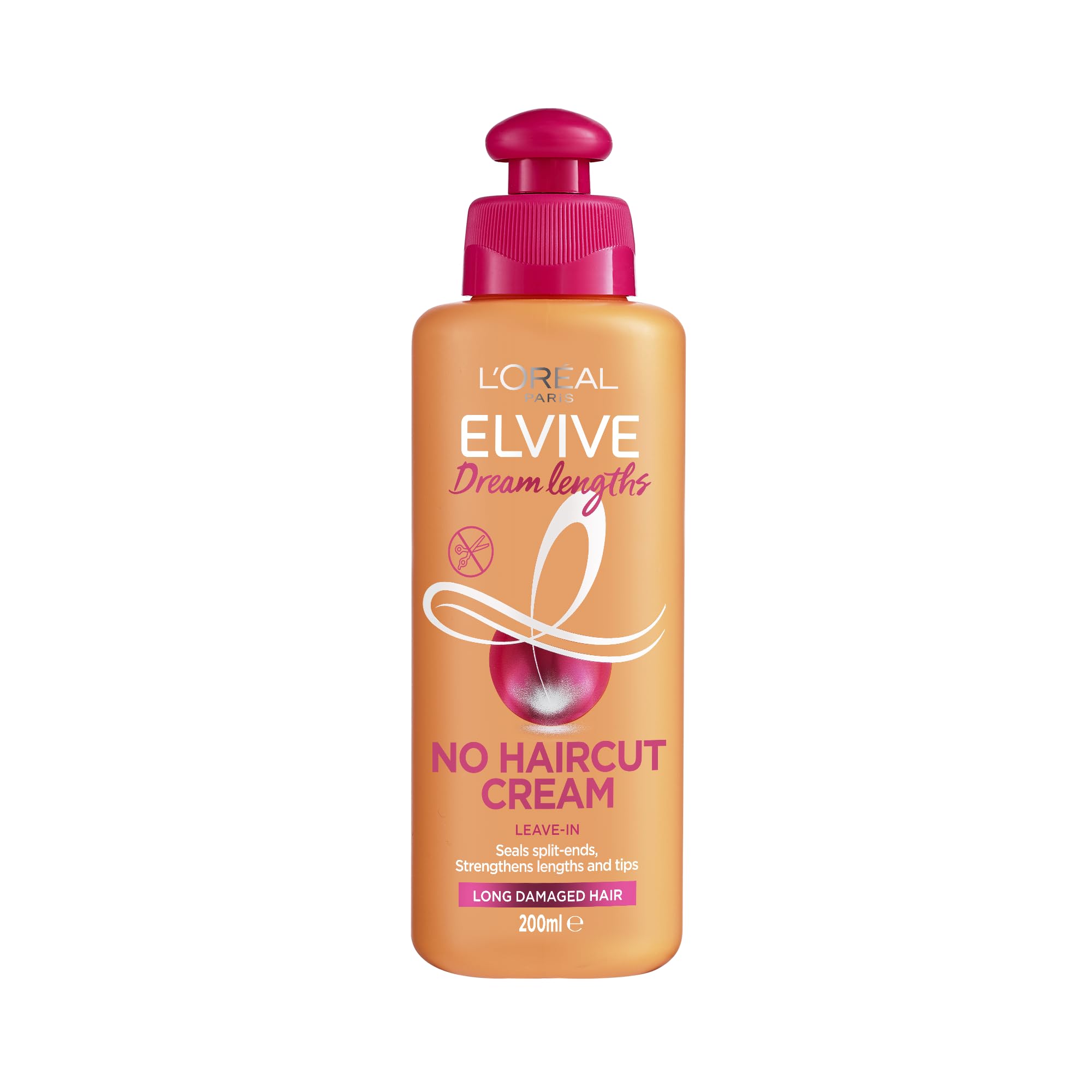 L'Oreal Paris Elvive Dream Lengths No Hair Cut Cream Leave-In Treatment 200ml (For Long, Damaged