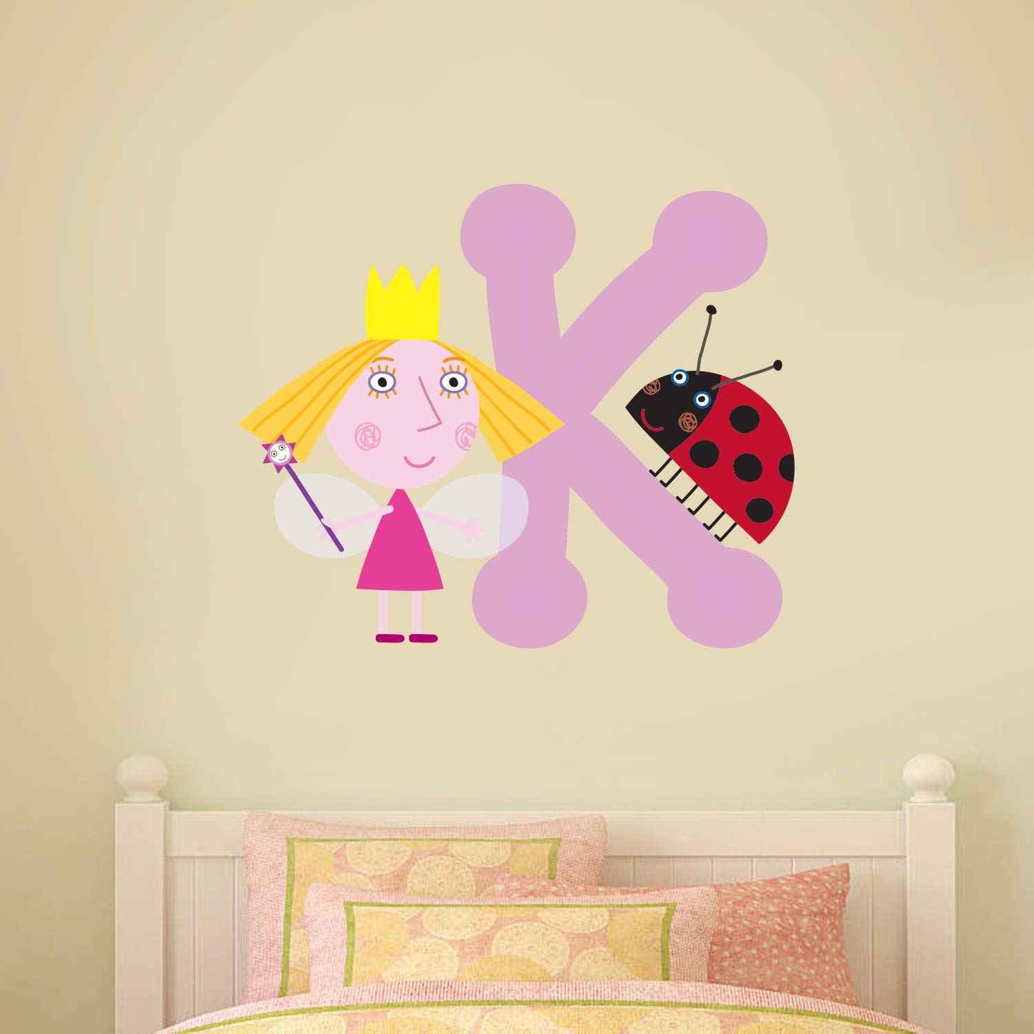 Ben & Holly's Little Kingdom Holly and Personalised Letter Wall Sticker Decal Vinyl (60cm Width x 50cm Height)