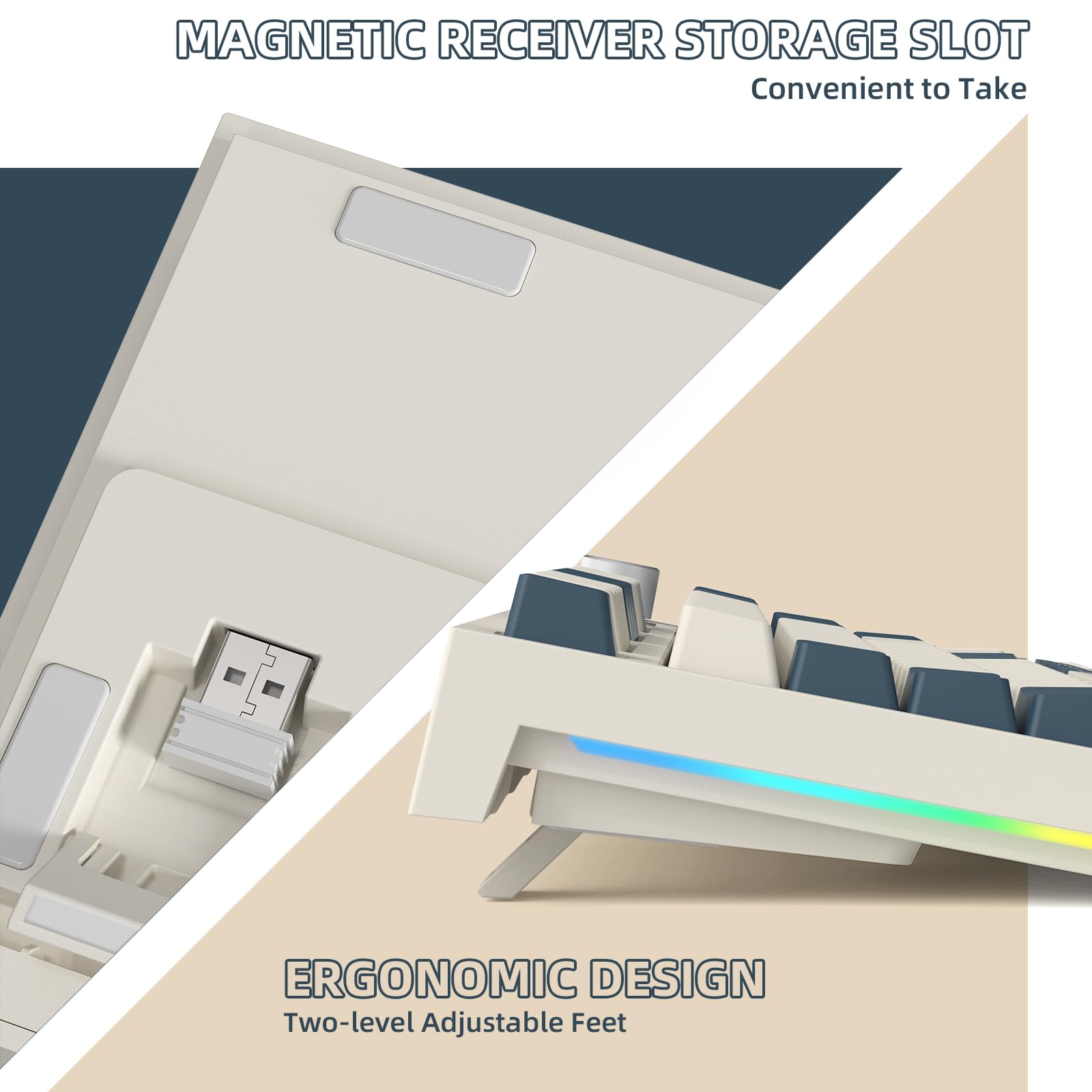 VGN GAME POWER RK86PRO mechaniczna klawiatura gamingowa, bezprzewodowa, 75% procent TKL, 2,4 G bezprzewodowy/Bluetooth/USB-C, RGB Gasket Keyboard M75 QWERTY, kolorowy wyświetlacz, pokrętło