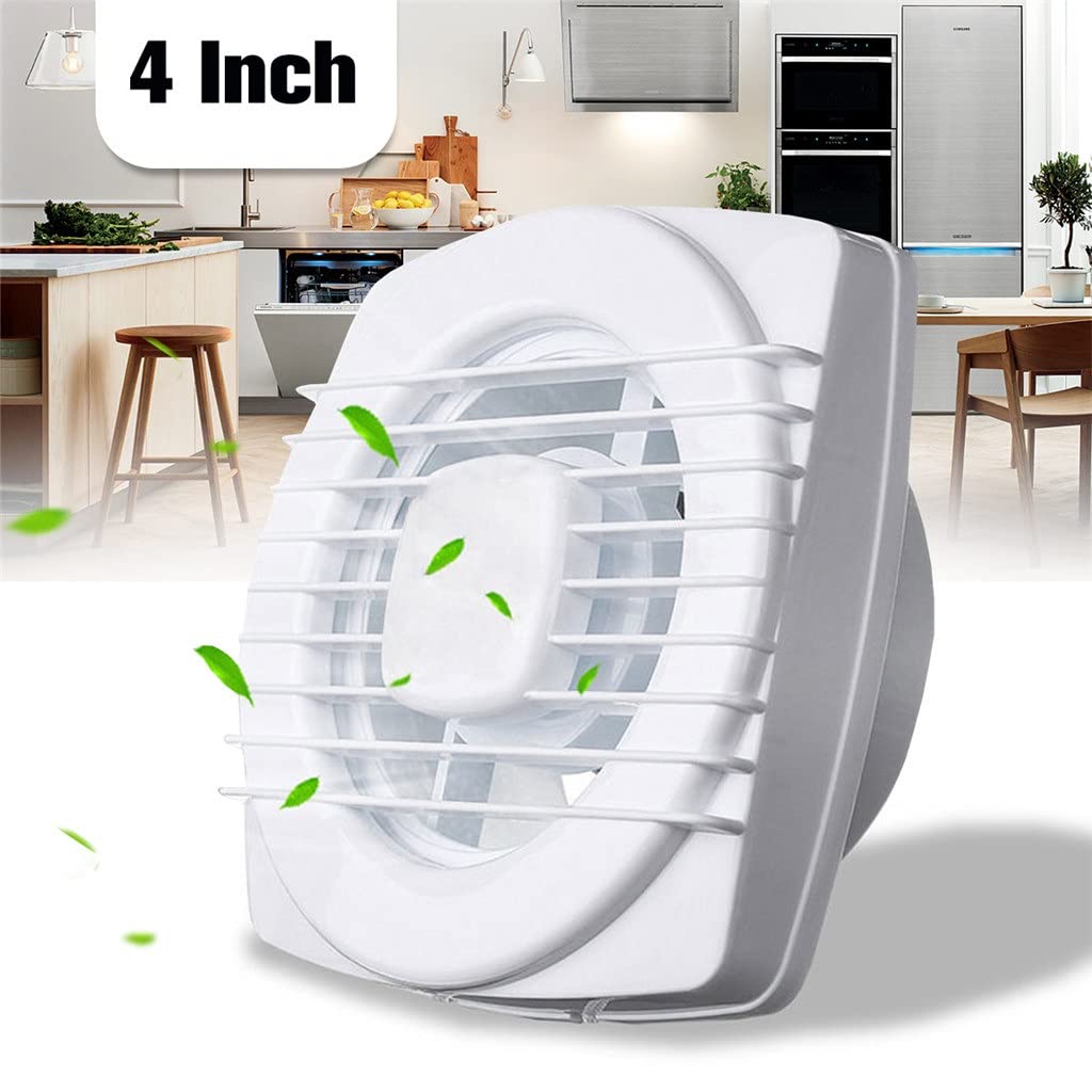 Extractor silencioso de 4 Pulgadas, Ventilador de Escape para el hogar, Hotel, Ventanas de Cristal, Colgar en la Pared, Cocina, baño, Inodoro, Ventilador de Escape
