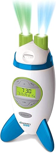 Discovery Kids ROCKETSHIP Proyección Reloj Despertador Verde Azul Blanco y