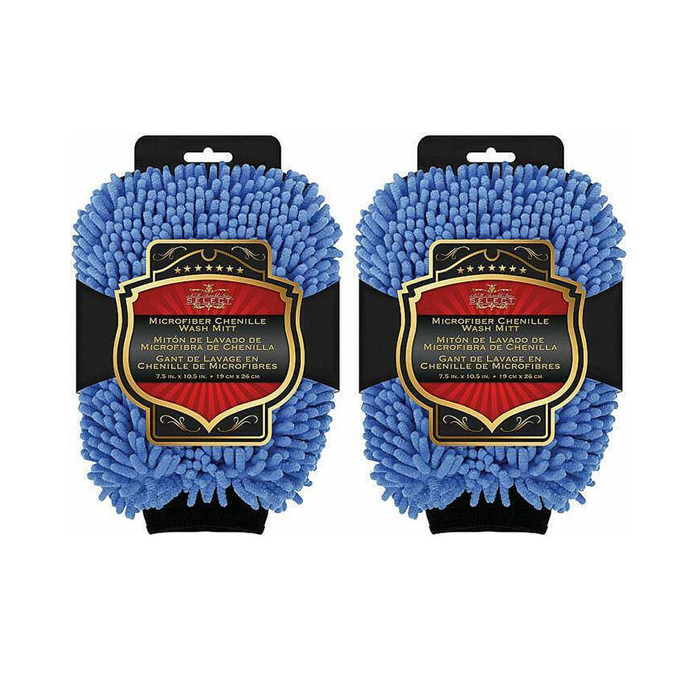 SM Arnold 2-Pack Ultra-Soft Microfiber Chenille Wash Mitts, High Absorbency, Ideal for Car Detailing & Home Cleaning, Scratch-Free, Durable, Reusable - Perfect for Professional & DIY Use