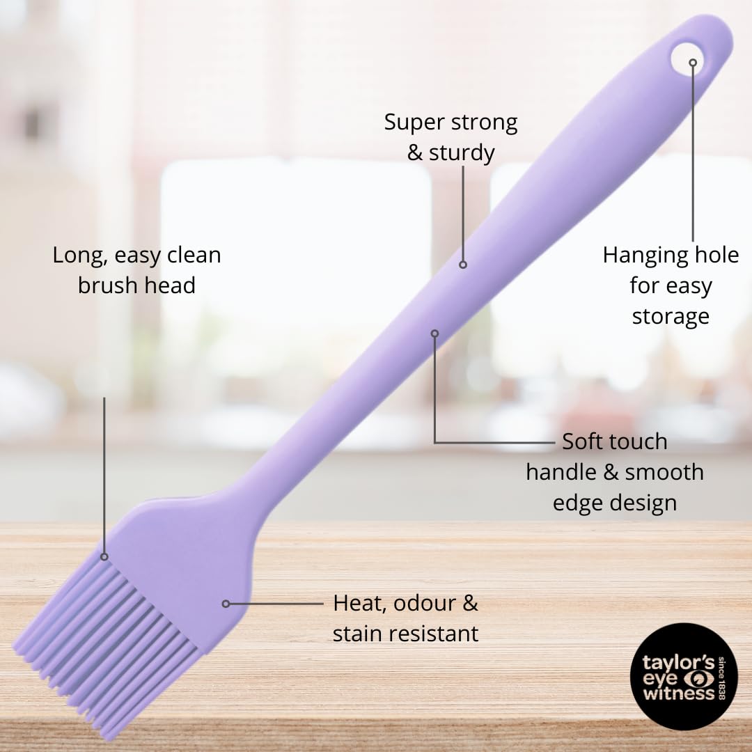 Taylors Eye Witness Lavender Silicone Pastry Coating Brush, Dishwasher Safe. Basting - Image 4