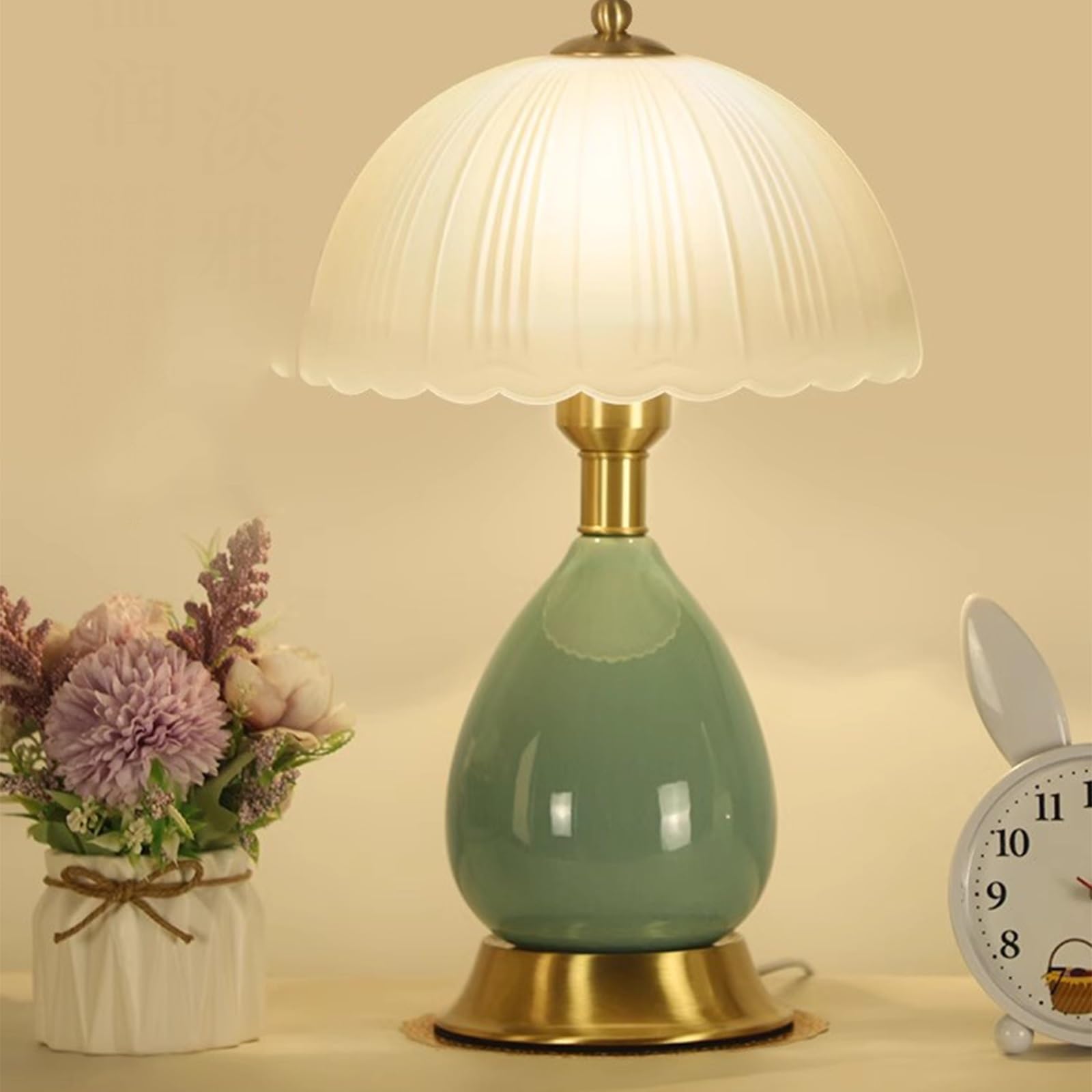 Affascinante Lampada Da Scrivania In Stile Americano Tutto In Rame Comodino For Camera Letto Moderna In Ceramica Semplice E Leggera Arredamento per la casa