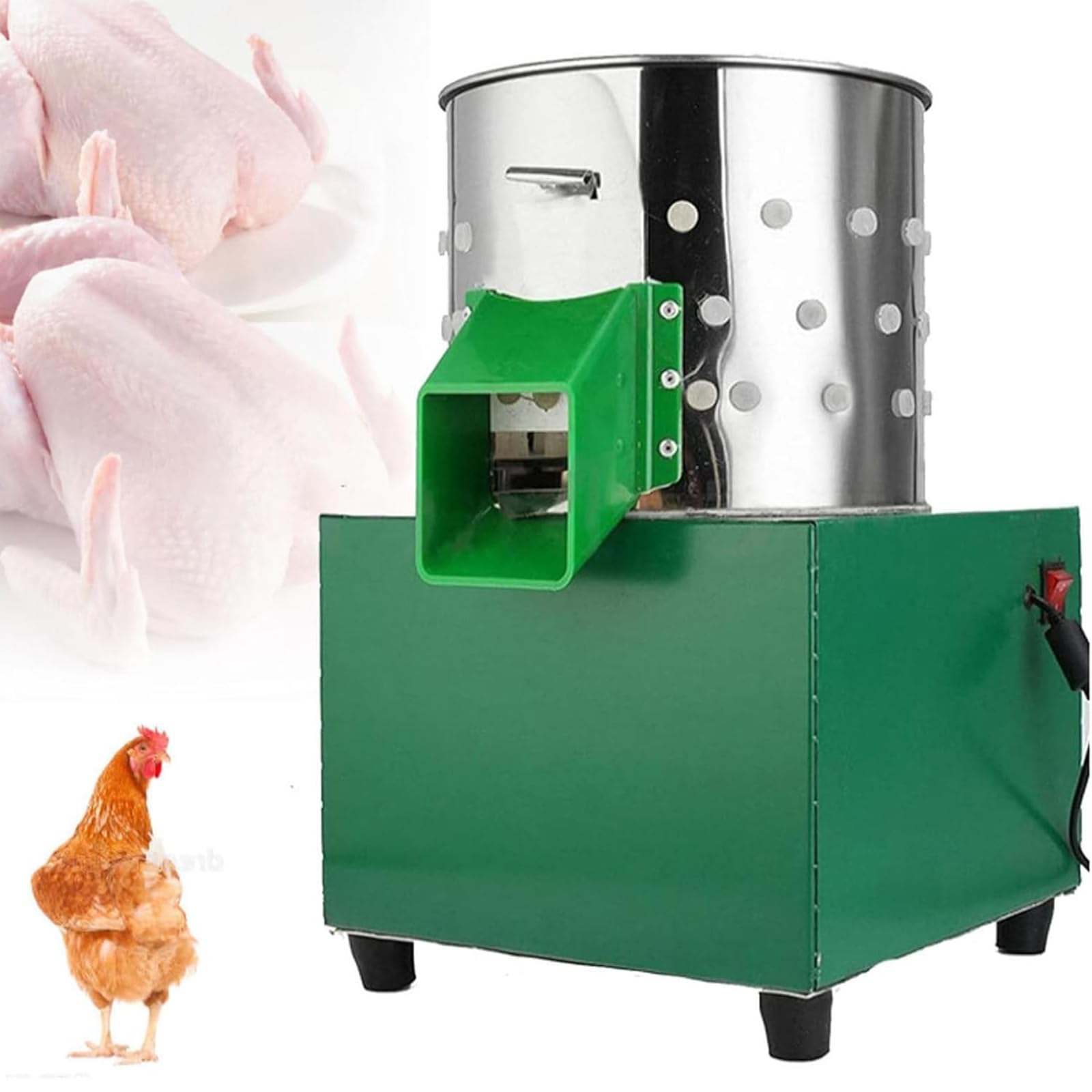 Peladora de pollos pequeña de 60W con 80 dedos de goma para aves
