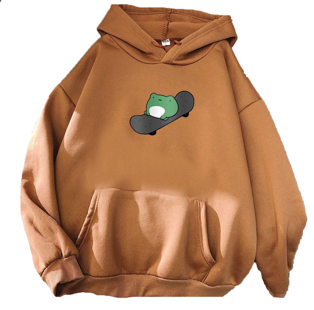 CORIRESHAWomen's Pocket Hooded Sweatshirts Cute Frog Casual Long Sleeve Hoodie Pullover Tops
