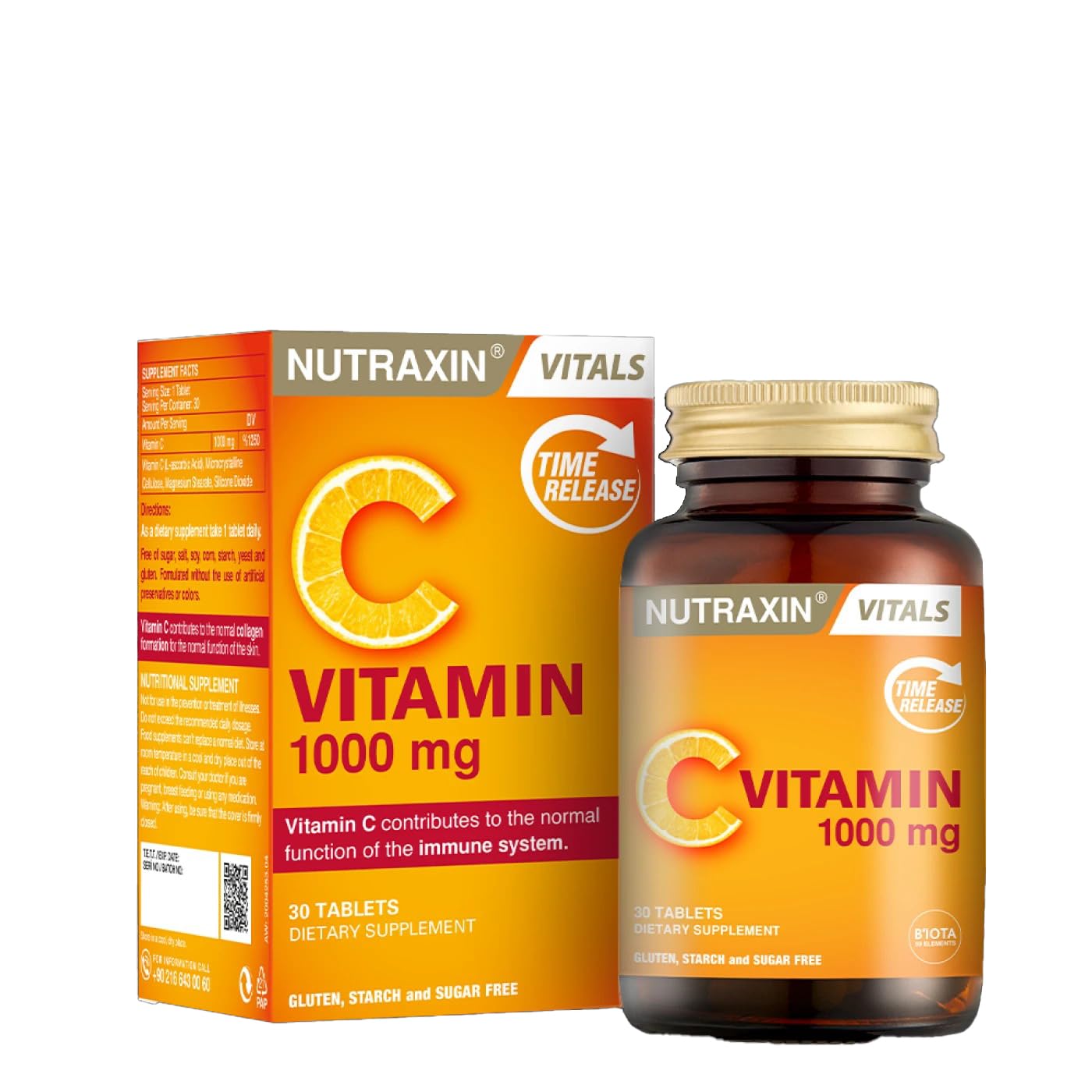 Vitals Vitamin C 1000 mg Tablets – High Strength Immune Support Supplement, Antioxidant Formula for Immunity, Skin Health & Energy, Supports Collagen Formation – 30 Tablets