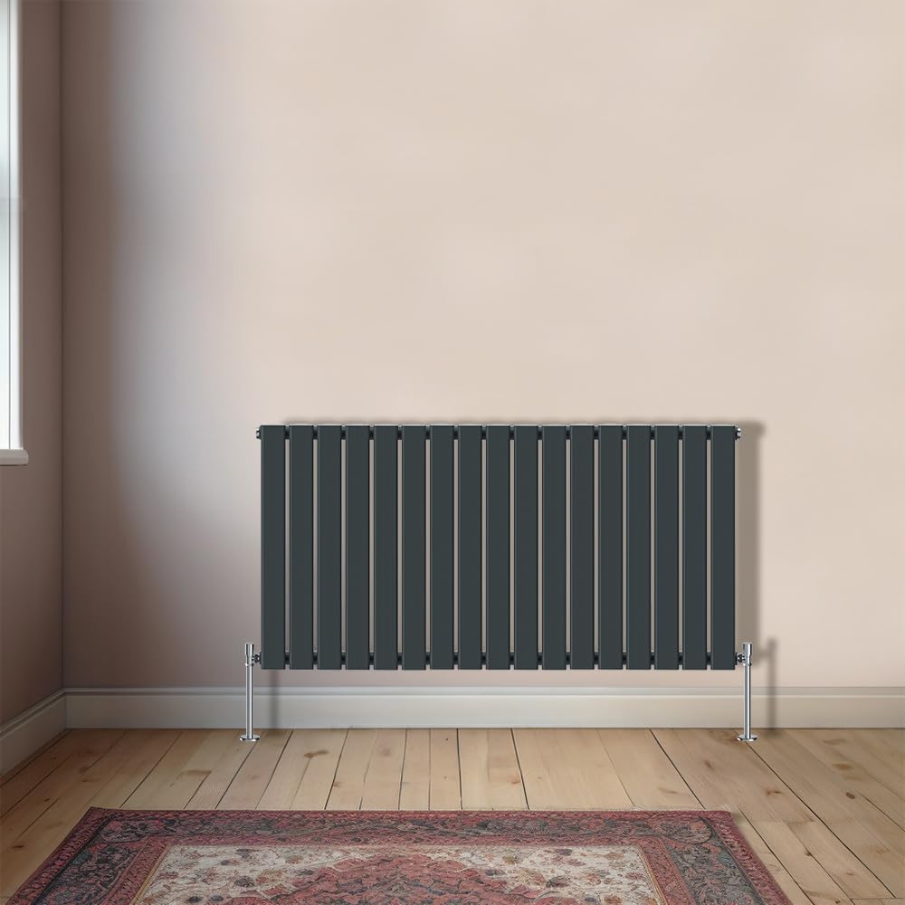 NRG Horizontal 600x1156mm Single Flat Panel Designer Radiator Anthracite โ image 1