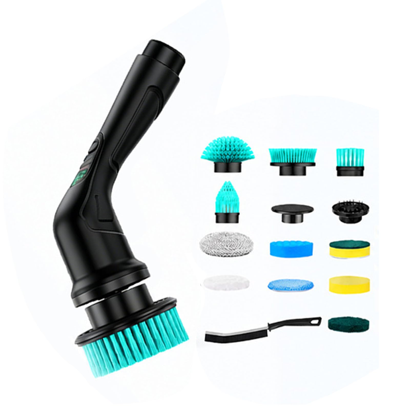 Pangboer A Kitchen Scrub Brush Cordless Electric Power Cleaner, Rechargeable 2000Mah Battery, 2 Speeds, Extendable Handle, Sink Floor Power Scrubber Bathroom Tub Grout Cleaner Cordless Home