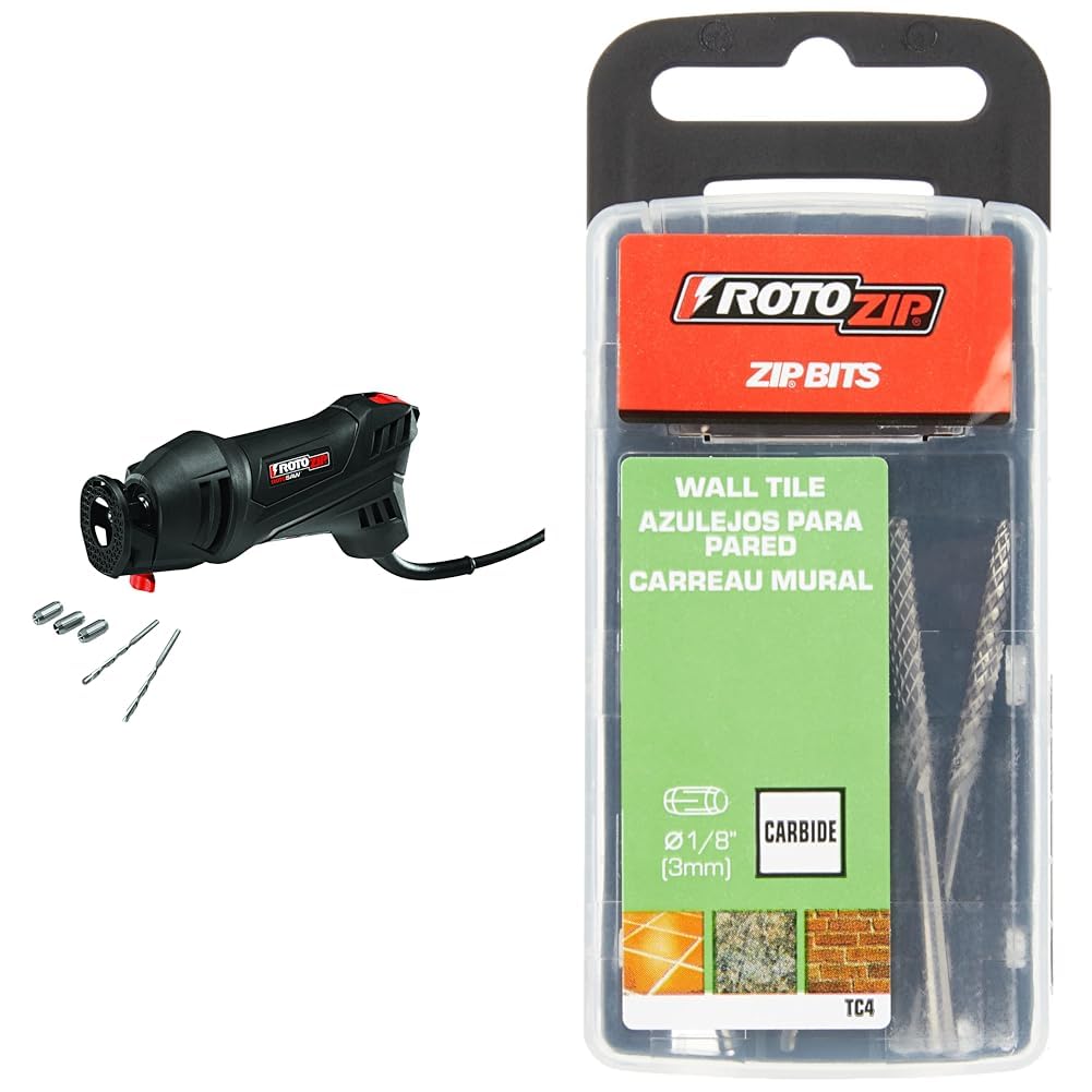 Rotozip SS355-10 5.5 Amp Spiral Saw Tool Kit with (3) Collects and