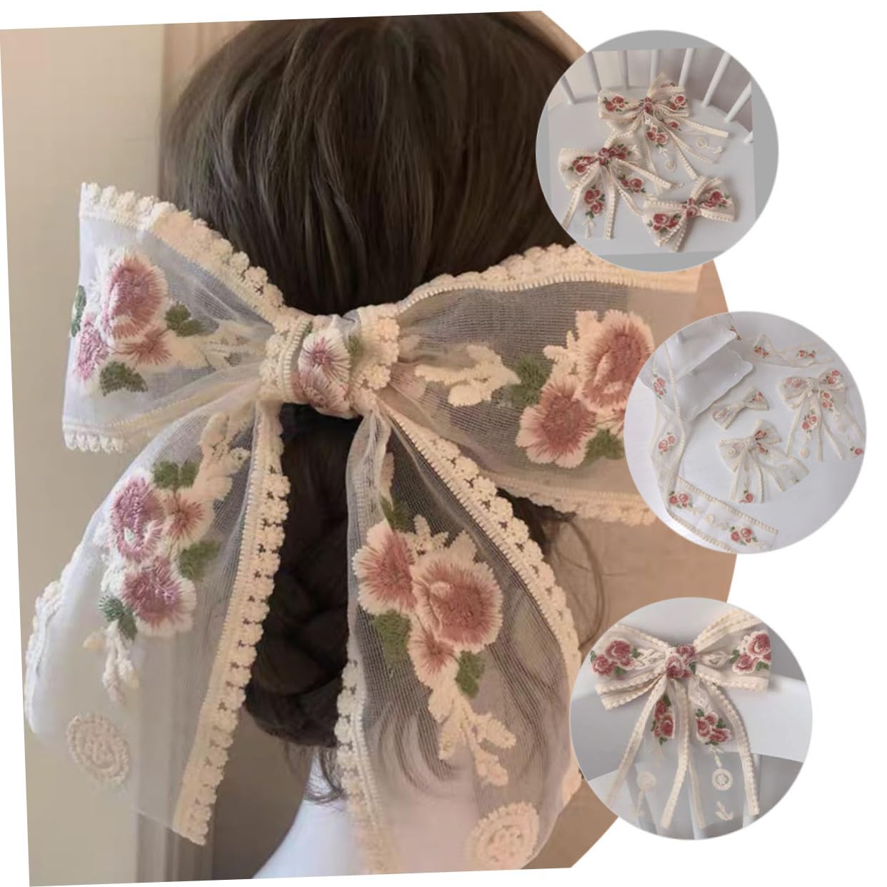 5 Rollos De Encaje Bordado Con Diseño De Flor De Rosa Elegante Decoración Para Cuello De Falda Hecha A Mano Suministros De Costura 100%