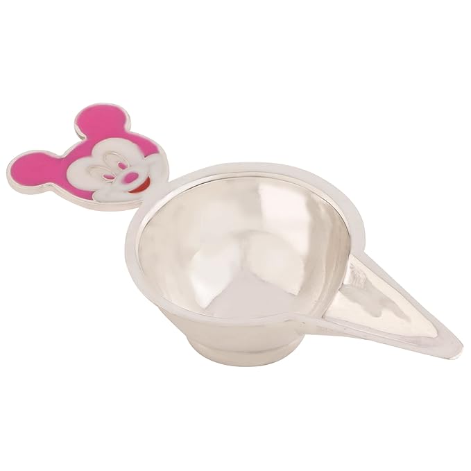 Osasbazaar Sterling Silver Baby Feeder & Medicine Feeder Spoon Alternative - 92.5% Pure (Pink)