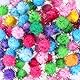 Oruola 100 Stück 2cm Glitter Pom Poms,Glitzernde Katzen Bälle Katzenspielzeug,Katze Sparkle Balls,Multicolor Bulk katzenbälle für Innenräume,Lametta Bälle für Katzen für kreative Dekorationen