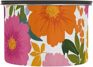 OTVEE Coffee Storage Containers Color Soaked Blossoms Airtight Food Storage Container 17oz Stainless Steel Canister for Coffee, Ideal for Beans, Grounds, Sugar, Tea General Food Storage