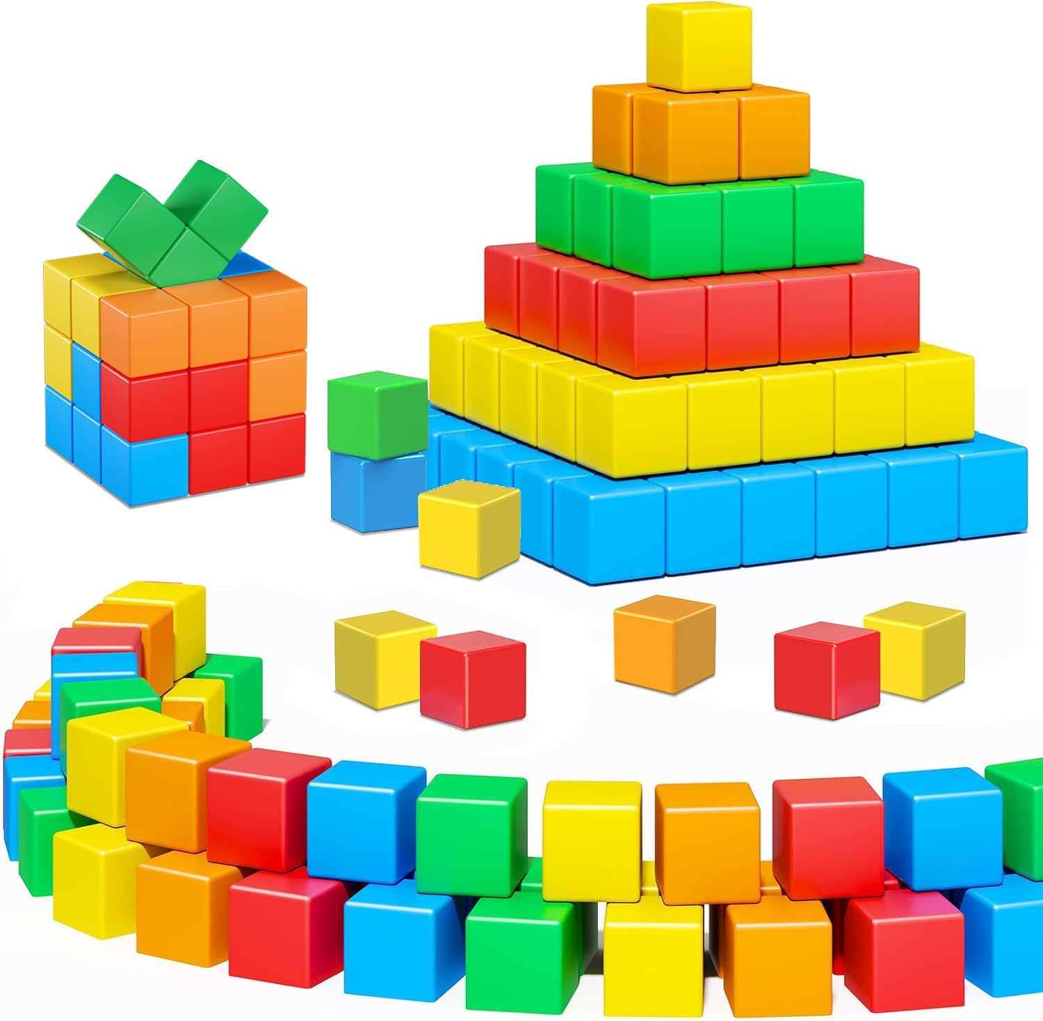 Magnetic Blocks,1.41 inch Large Building Blocks for Kids Ages 3-5 4-8 Sensory Magnetic Cubs for Kids 1-3 Preschool Educational Gifts Toys for Toddlers 3 4 5 6 7 8 Year Old Boys Girls 28PCS