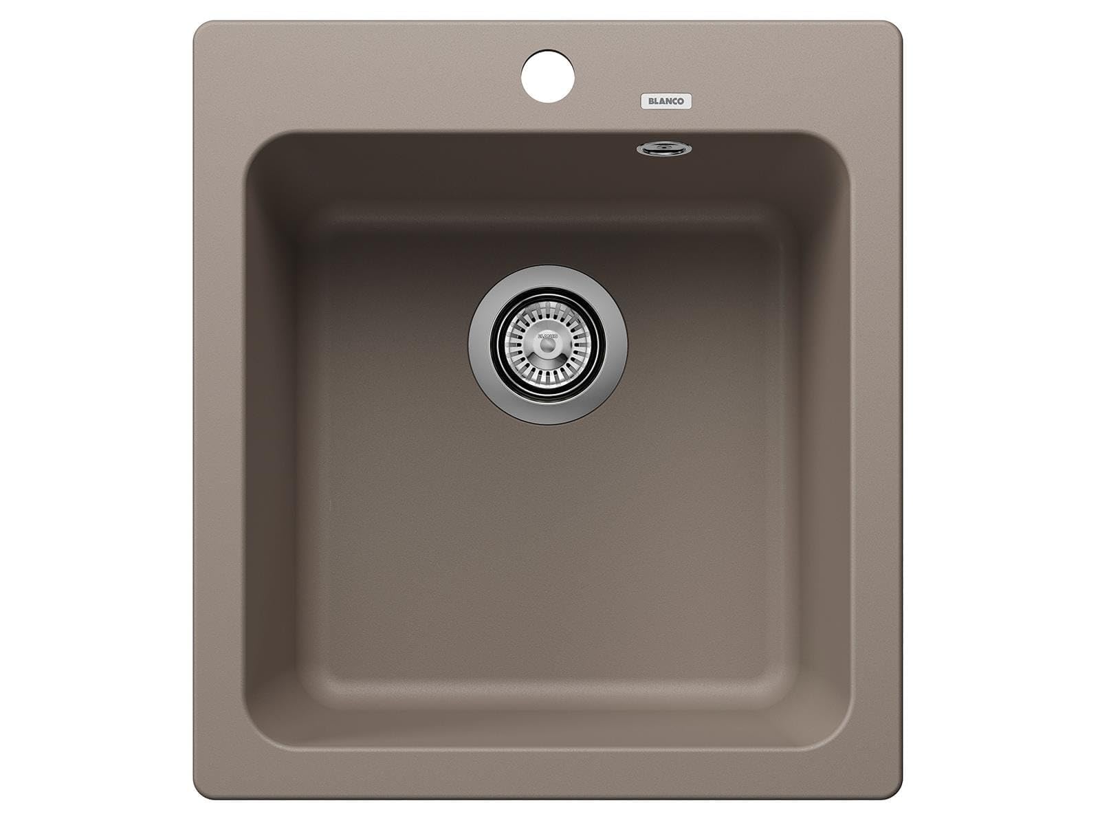 BLANCO NAYA 45 | SILGRANIT Sink in Tartufo | Installation Type: Inset Installation from Above | for 45 cm Wide Base cabinets | Spacious Bowl Volume | Easy-Care Surface | [46.5x51x21.2 cm]