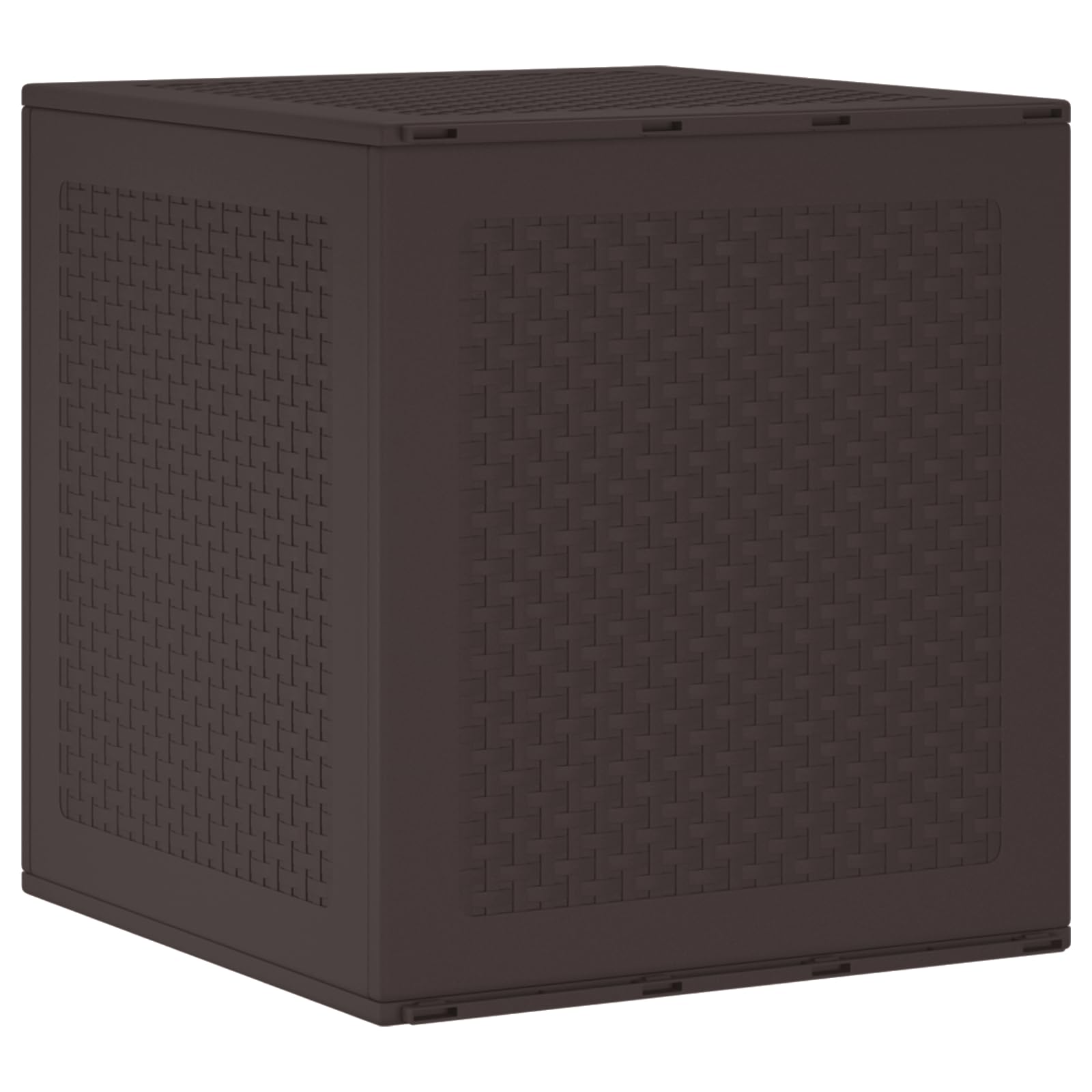 Gartentruhe aus PP Kunststoff Braun 55x53x57 cm Außenlagerbox mit UV-Schutz und texturierter Oberfläche für Terrasse Gartenmöbel Aufbewahrung