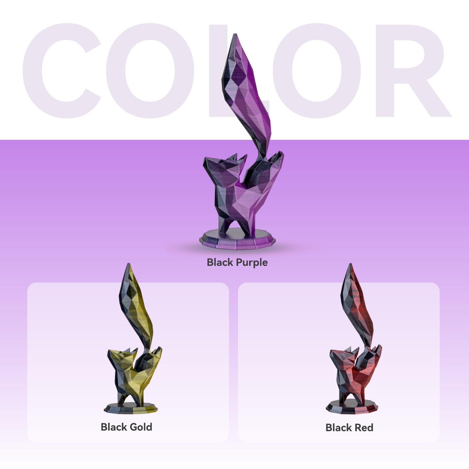 Chitu Systems Conjure Silk PLA - Filamento per stampante 3D, 1,75 mm, doppio colore, filamento per stampa 3D rosso e blu, 800 g (B-Silk Pla-4 in 1, confezione 2, 4 x 200 g)