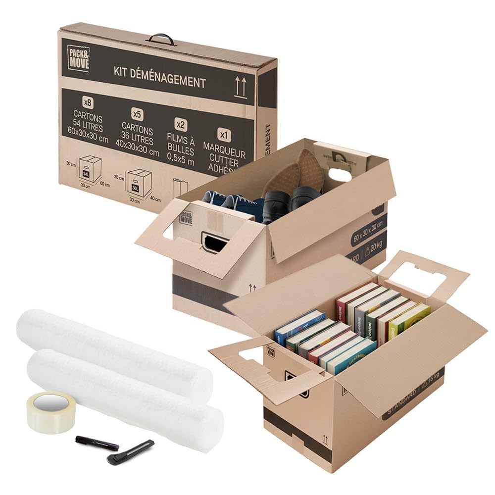Pack and Move - Kit déménagement T1/T2 Complet - Transport Facile