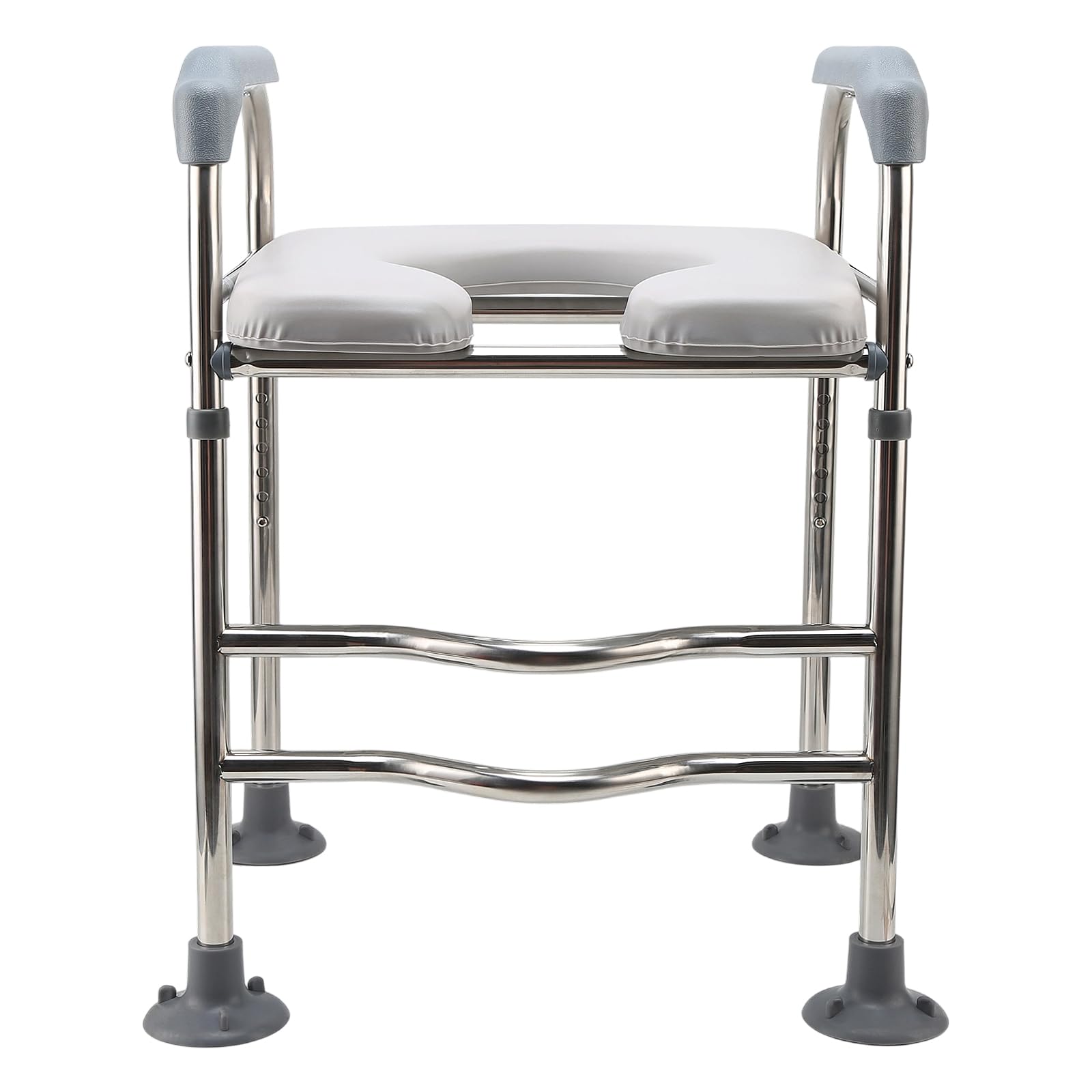 Rialzo WC per Anziani, Sedile del Water Rialzato con Braccioli e Seduta Imbottita Regolabile in Altezza 66-74 cm Comoda WC Alzata Water per Anziani, Disabili, Incinte, Ausilio da Bagno