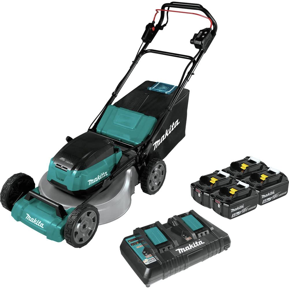 Makita XML06PT1 36V (18V X2) LXT® Brushless 18" Self-Propelled Commercial Lawn Mower Kit with 4 Batteries (5.0Ah)
