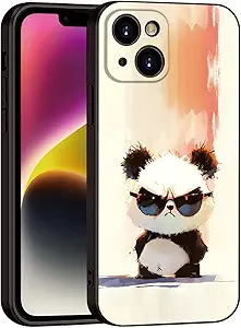 Cute Panda with Sunglasses for iPhone 13 Case- Cartoon Soft Shockproof Cover for Girls & Women & boy & Men(B1- Cool Panda with Sunglasses)