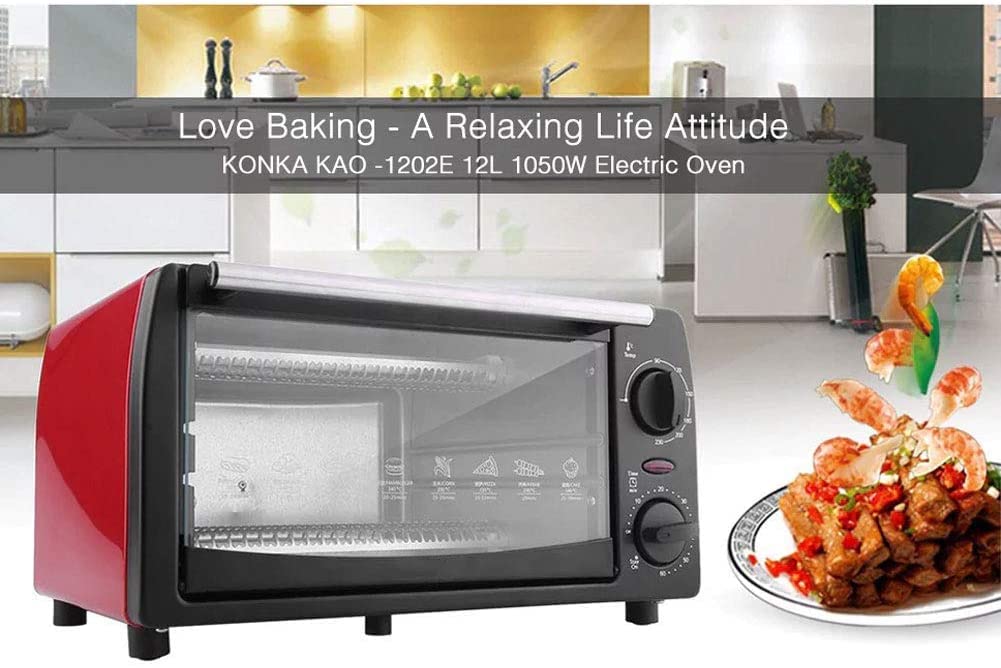 Forno tostapane Compatto con fermentazione a Bassa Temperatura, Vassoio per briciole e 1050 Watt di Potenza di Cottura, Timer da 60 Minuti (12 l) utile