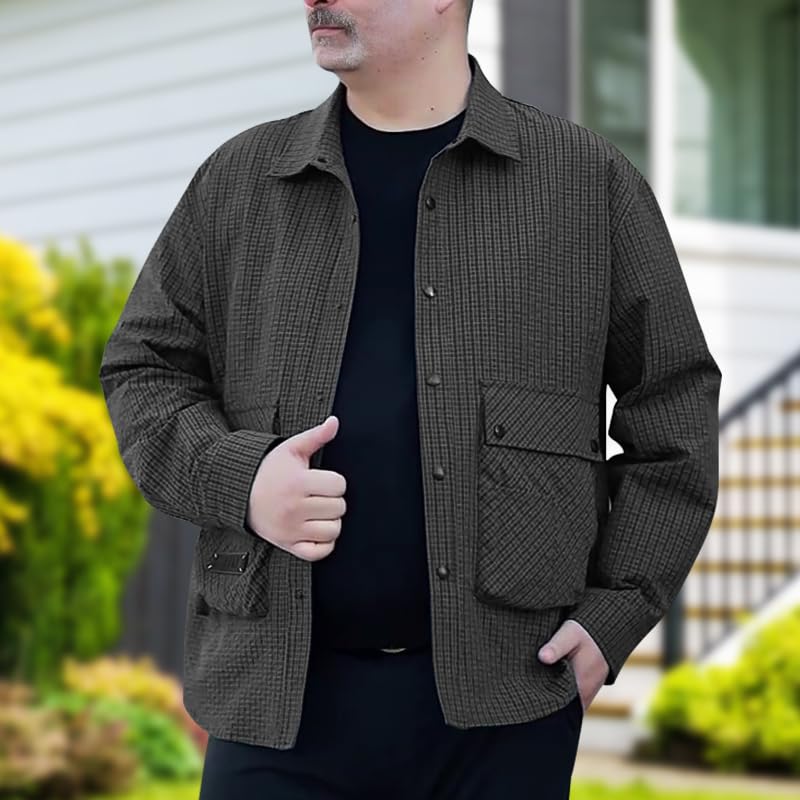 Image of Men's Lightweight Athletic Jacket Casual Bomber Jackets Coat with Pocket XL-5XL for Golf & Casual Wear