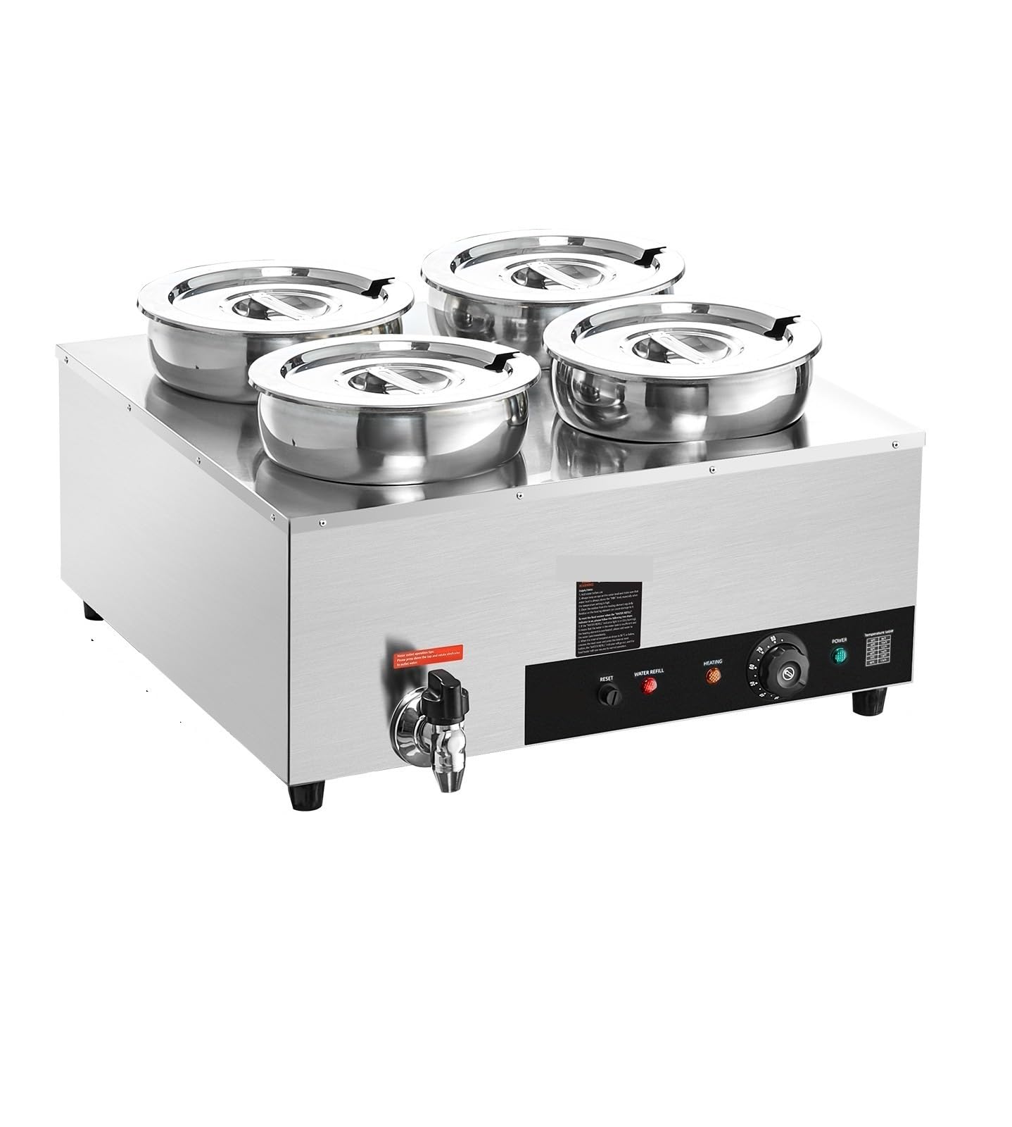 Elektryczny podgrzewacz do zup z 2/3/4 * 7,4 Qt czajnik do jedzenia podgrzewacz garnek do gotowania ze stali nierdzewnej odporny na ciepło do restauracji domowej dla majsterkowiczów(4X7.4QT 1500W)