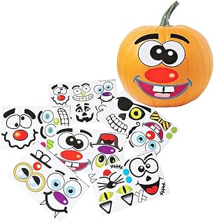 Halloween Pumpkin Stickers for Decorating - 12 Sheets - Jack-o-Lantern - 26 Pumpkin Decorating Stickers - Cute Halloween Toddler Decor Idea - Pumpkin Party Favors - Halloween Favors