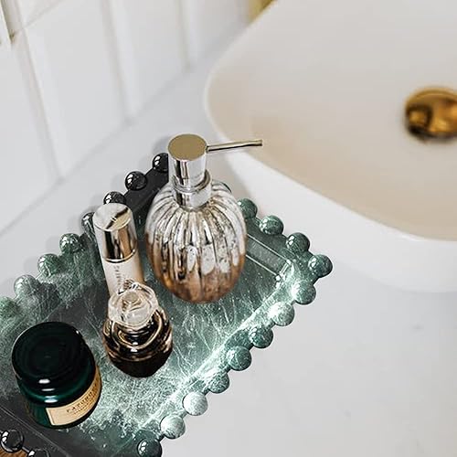 Miniatura 6 de Molde de bandeja de resina con bordes de cuentas, molde rectangular para placa de joyería para resina epoxi, soporte para velas, jabonera,