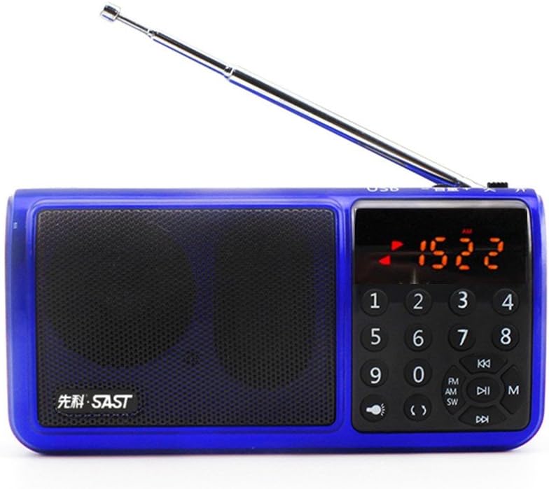 SAST Personal Portable FM/AM/SW Radio With Function Of Hi-Fi Digital Music Player Audio player Flashlight Support SD/TF Card/USB (N-520) (blue)