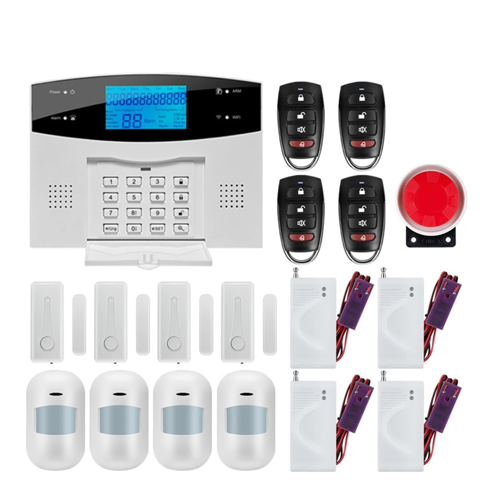 Sistema de Alarma de Seguridad for el hogar gsm WiFi Tuya Smart Life Control Kit de Alarma antirrobo con Sensor de Puertas