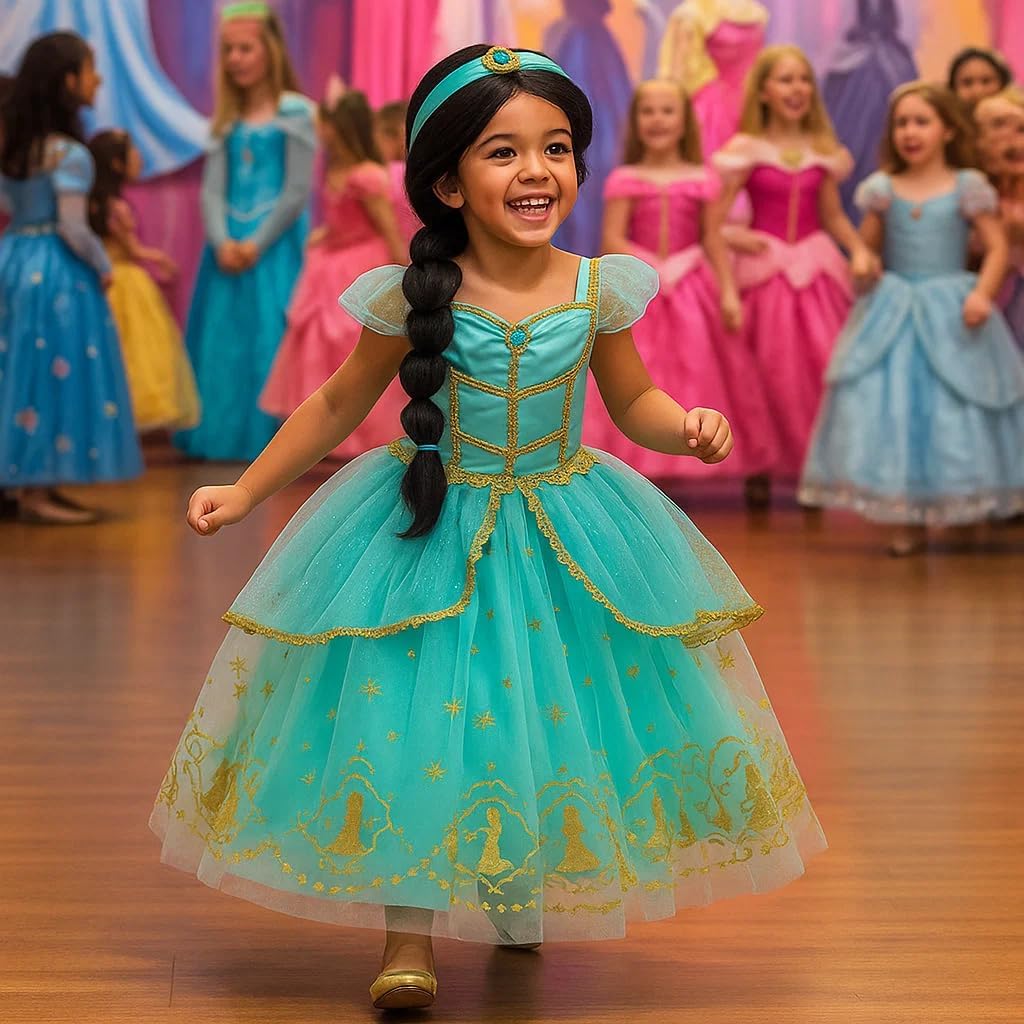 Girls Princess Aurora Costume Dress Pink Sleeping Beauty Outfits Dress up Clothes for Party Birthday