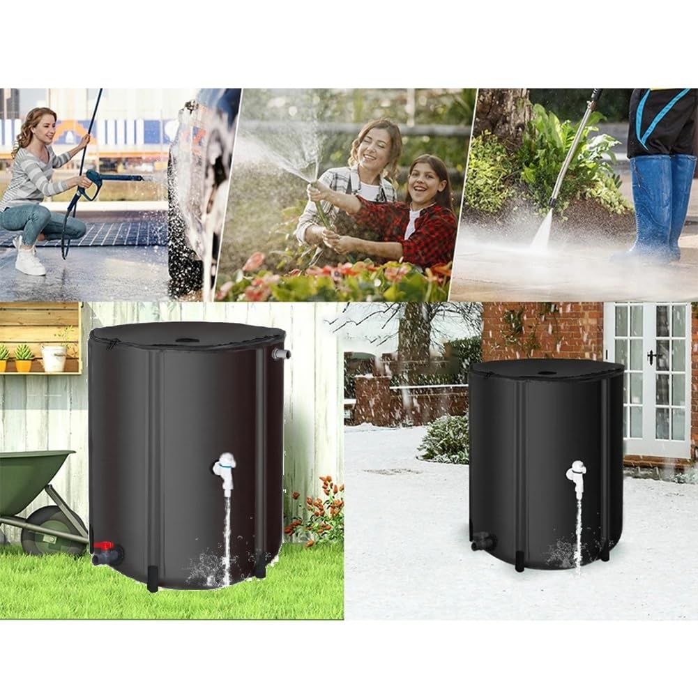 Tanque de Almacenamiento de Agua de Lluvia de 200L, Cubo de Agua para Riego de Jardines, Contenedor de Agua de Lluvia Plegable, Barril de Lluvia para Recolección de Agua de Lluvia.