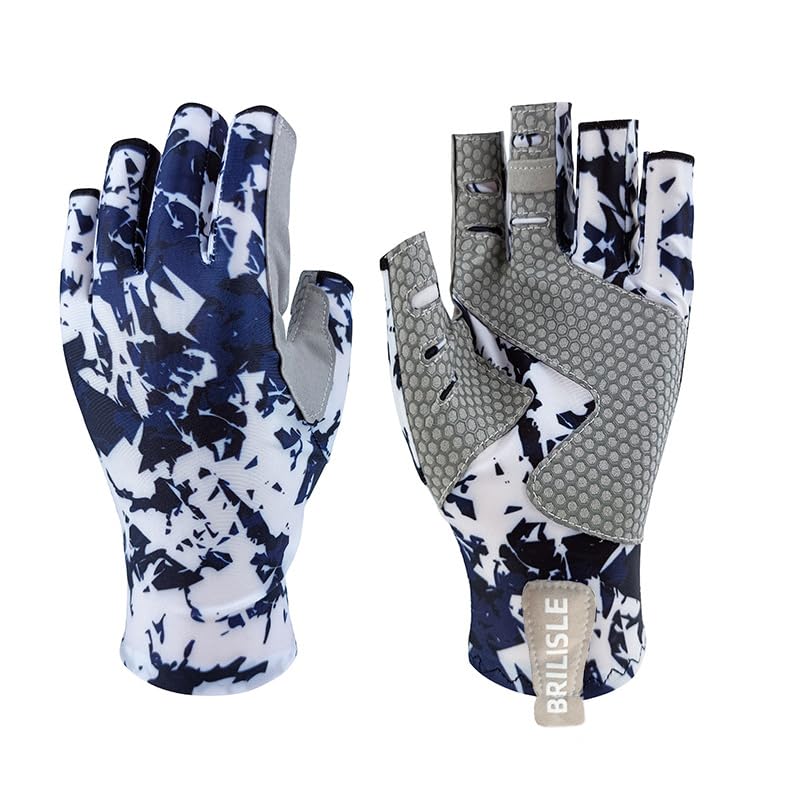 BRILISLE Fishing Gloves with Sun Protection, Uv Protection Silicone Anti-Slip Comfortable and Breathable Fishing Gloves