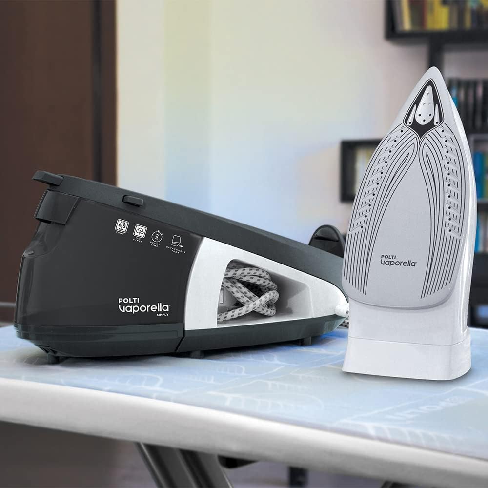 Polti Vaporella Simply VS10.10, Ferro da Stiro Generatore di Vapore con Serbatoio Estraibile da 1,5 L, Max Pump 6,5 bar, Bianco/Grigio Polti Vaporella Simply VS10.10, Ferro da Stiro Generatore di Vapore con Serbatoio Estraibile da 1,5 L, Max Pump 6,5 bar, Bianco/Grigio