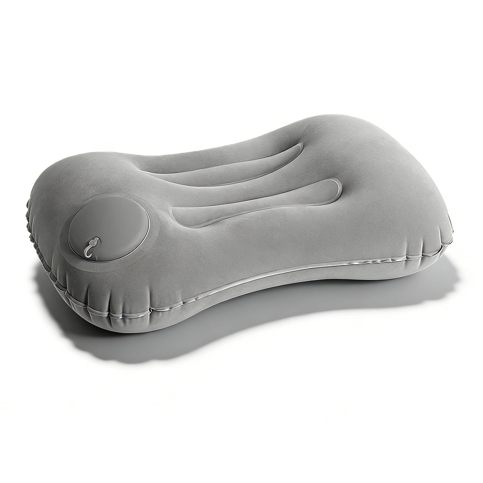 Loninloan Gray Ultralight Inflatable Pillow, Camping Pillow, Compressible Compact Inflatable Travel Pillow, Comfortable Ergonomic Blow Up Air Pillow For Camping Hiking Beach Fishing
