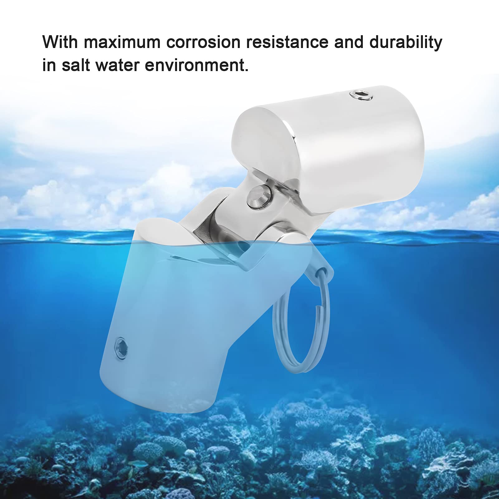Edelstahl-Rohrverbinder 22 Mm – Marinequalität 316, Mit Schwenkkupplung, 180° Klappbar, Poliert