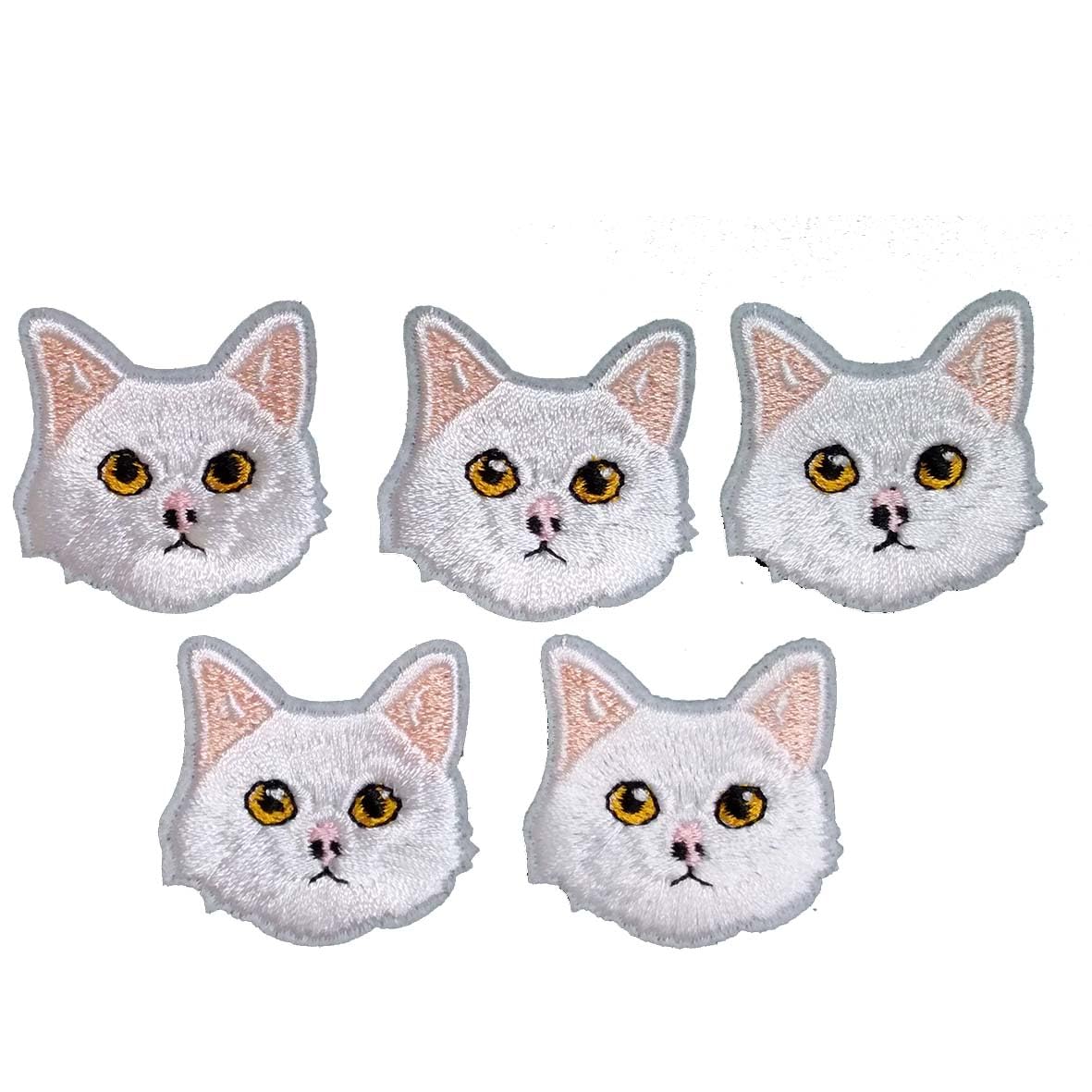 Amazon.co.jp: 猫 ワッペン アイロン接着 かわいいネコ 刺繍パッチ (n4 