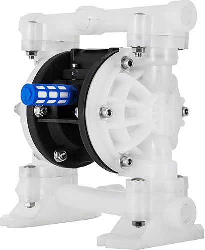 Miniatura 79 de VEVOR Bomba de doble diafragma operada por aire, entrada y salida de 1/2 pulgada, cuerpo de polipropileno, 13.2 GPM y máximo 120PSI, bomba