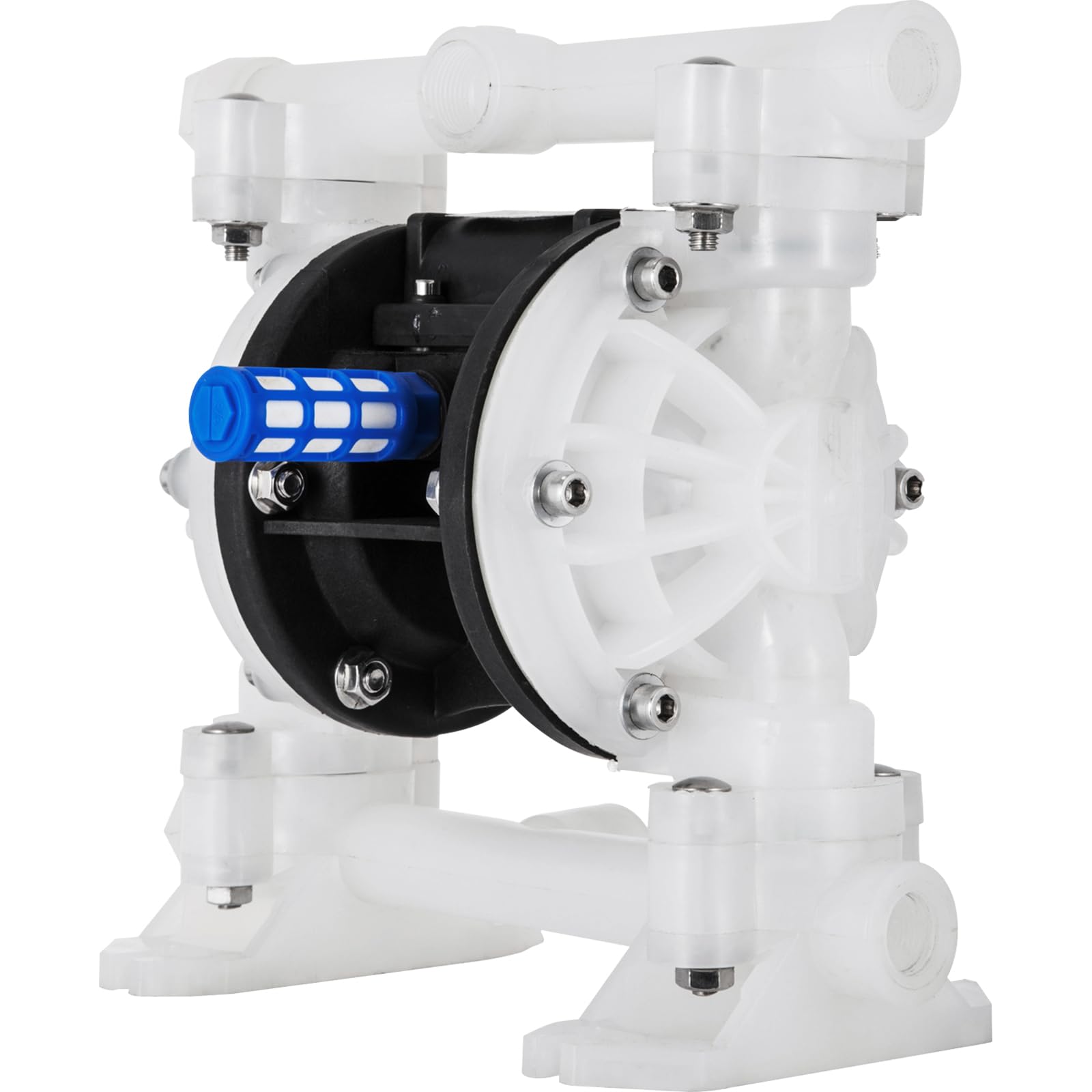 VEVOR Zasilana powietrzem pompa z podwójną membraną, wlot i wylot 1/5.1 cm, korpus polipropylenowy, 8,8 GPM i maks. 120 PSI, membranowa pneumatyczna pompa transferowa PTFE do ropy naftowej, oleju
